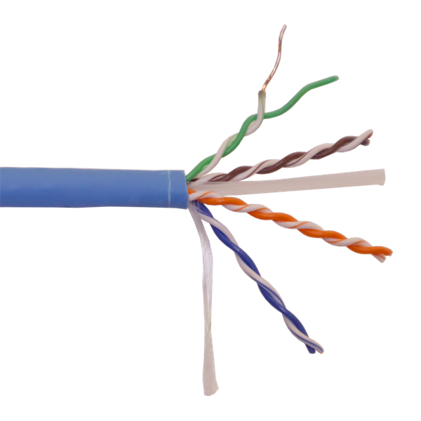 Кабель LANMASTER  UTP, 4x2, кат 6, 550Mhz, LSZH (HFLT), синий, 305 м