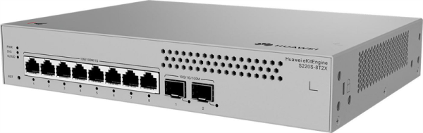 HUAWEI eKit S220S-8T2X (L2, 8*10/100/1000BASE-T ports, 2*10GE SFP+ ports, built-in AC power, Fanless)