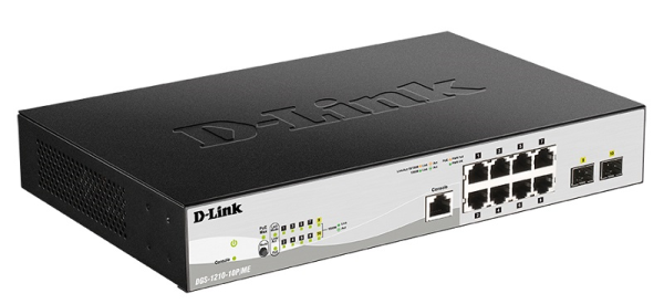 D-Link Управляемый L2 PoE-коммутатор, 8x1000Base-T PoE, 2x1000Base-X SFP, PoE-бюджет 78 Вт, защита от статического электричества до 6 кВ, CLI, консольный порт RJ-45, поддержка Dying Gasp