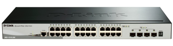 D-Link PROJ Настраиваемый L2+ стекируемый коммутатор, 24x1000Base-T, 4x10GBase-X SFP+, CLI, консольный порт RJ-45