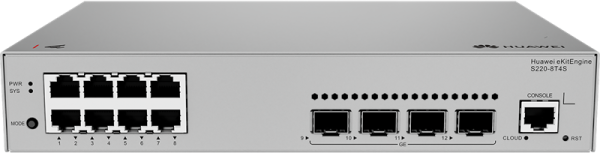 HUAWEI eKit S220-8T4S (L2+, 8*10/100/1000BASE-T ports, 4*GE SFP ports, built-in AC power)