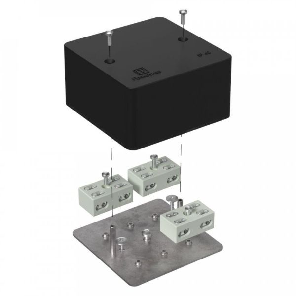 Коробка огнестойкая разветвительная для кабель-канала 40-0460-FR6.0-4-6-Р Е15-Е60 RAL9005 85х85х45 (44 шт/кор)