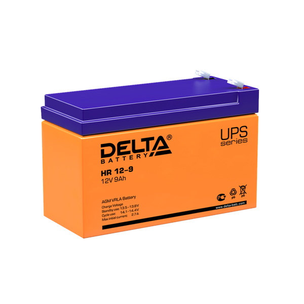 Delta Аккумуляторная батарея для ИБП HR 12-9 (12V/9Ah)