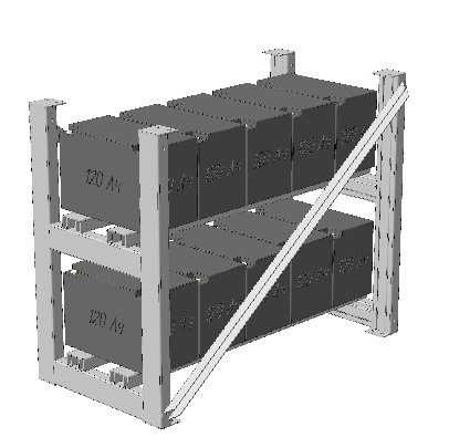 Модульный батарейный стеллаж MBS-02H