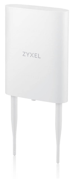 Уличная точка доступа Zyxel NebulaFlex NWA55AXE, 802.11a/b/g/n/ac/ax (2,4 и 5 ГГц), внешние антенны 2x2 (в комплекте), до 575+1200 Мбит/с, 1xLAN GE, защита от 4G/5G, без поддержки Captive portal и WPA