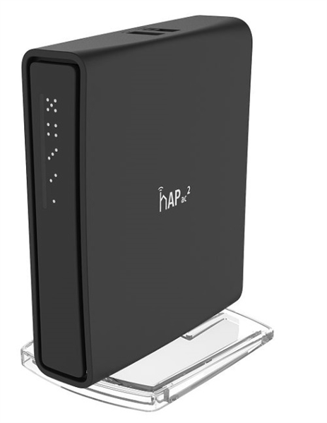 MikroTik hAP ac2 with 716MHz CPU, 128MB RAM, 5 x Gbit LAN, built-in 2.4Ghz 802.11b/g/n Dual Chain wireless with integrated antenna, built-in 5GHz 802.11an/ac Dual Chain wireless with integrated antenn
