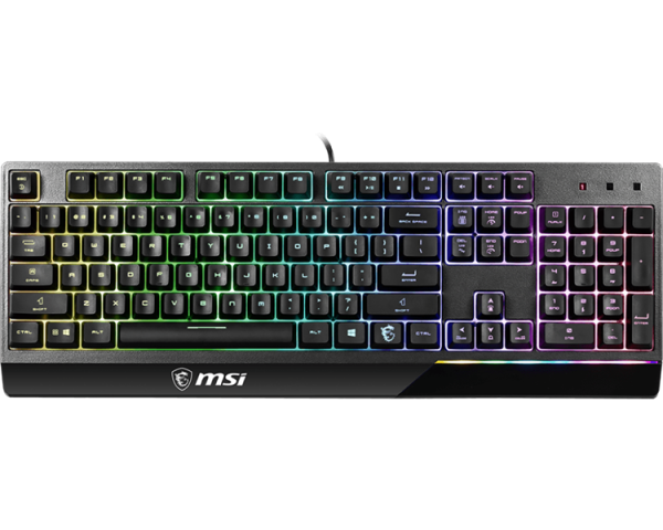 Gaming Keyboard MSI VIGOR GK30, Wired, Mechanical-like plunger switches. 6 zones RGB lighting with several lighting effects.  Anti-ghosting Capability. Water Resistant (spill-proof), Black