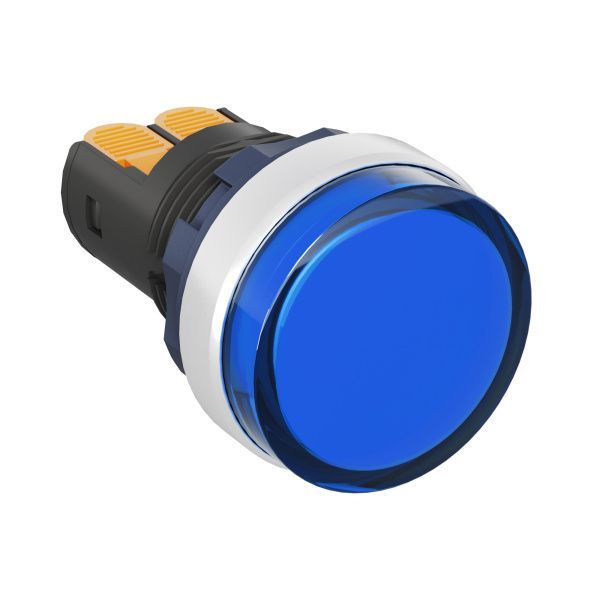 Сигнальный индикатор со встроенным диодом 220В, синий, алюминий, зажим Plug-In