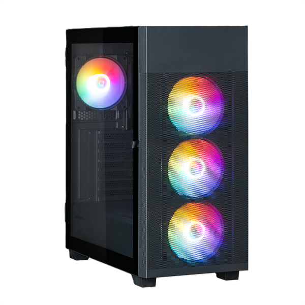 ZALMAN S5 NEO, ATX, BLACK, WINDOW, 2xCOMBO (3.5" or 2.5"), 4x2.5", 1xUSB2.0, 1xUSB3.1, FRONT 3x120mm FRGB, REAR 1x120mm FRGB