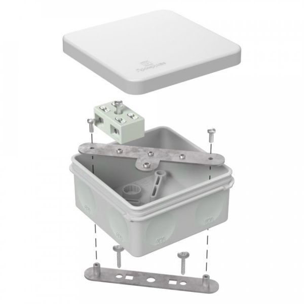 Коробка огнестойкая разветвительная для о/п двухкомпонентная 60-0210-FR6.0-4-2-Р Е15-Е60 RAL7035 80х80х40