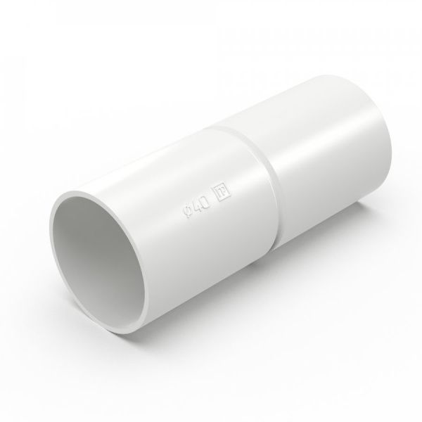 Патрубок-муфта белая d40 мм (1шт/150шт уп/кор)