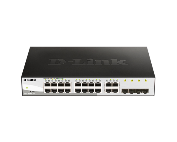 D-Link Managed L2 Switch 16x1000Base-T, 4xCombo 1000Base-T/SFP, Surge 6KV,CLI