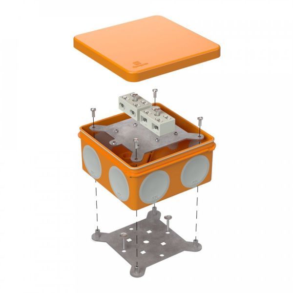 Коробка огнестойкая разветвительная для о/п двухкомпонентная 60-0300-FR6.0-4-4-Р Е15-Е60 RAL2003 100х100х50 (14 шт/кор)
