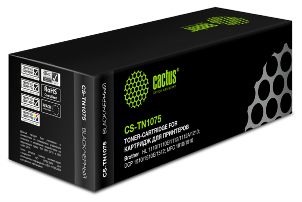 Cactus CS-TN1075 TN-1075 черный (1000стр.) для Brother HL-1110/1112/1510/1512/1810/1815