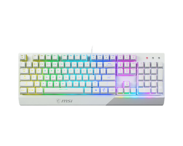 Gaming Keyboard MSI VIGOR GK30, Wired, Mechanical-like plunger switches. 6 zones RGB lighting with several lighting effects.  Anti-ghosting Capability. Water Resistant (spill-proof), White