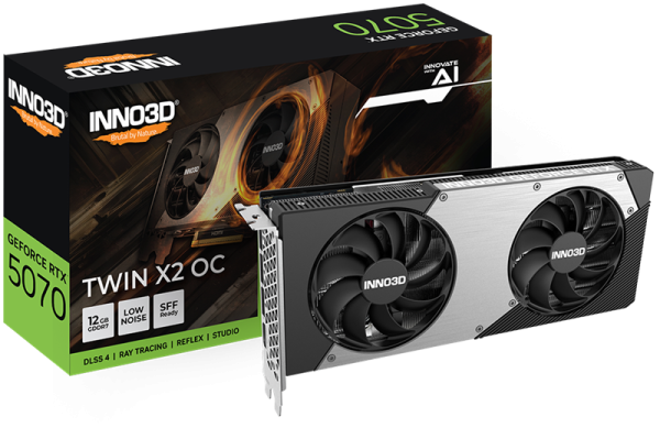 INNO3D RTX 5070 Twin X2 OC//RTX5070, HDMI, DP*3, 12G,D7