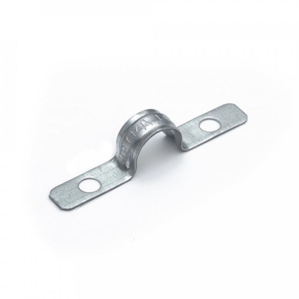 Скоба металлическая двухлапковая усиленная противопожарная СМДУ d14-15 мм отв. d 6,5 мм (100шт/1200шт уп/кор)