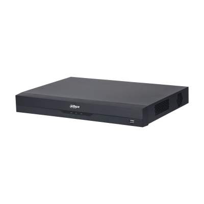 DAHUA 16-канальный IP-видеорегистратор 4K, H.265+ и ИИ Входящий поток до 256Мбит/с; сжатие: H.265+, H.265, H.264+, H.264, MJPEG; разрешение записи до 16Мп; накопители: 2 SATA III до 16Тбайт; воспроизв