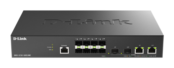 Управляемый L2 коммутатор, 8x1000Base-X SFP, 2xCombo 10GBase-T/SFP+, защита от статического электричества до 6 кВ, CLI, консольный порт RJ-45, RPS, поддержка Dying Gasp