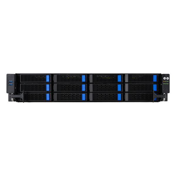 ASUS RS720A-E12-RS12 2U, 2x SP5 (LGA 6096), 24 DIMM DDR5, 12x 3.5”/2.5" (4NVMe/SAS* + 4NVMe/SATA/SAS* + 4SATA/SAS* hs), 2x M.2 slot 2280, 2x10Gbe RJ45, 8 slots PCIe 5.0, 1x OCP 3.0, 2x2600W
