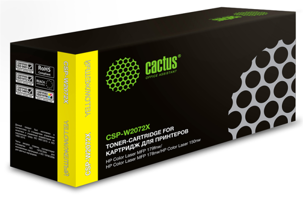 Cactus CSP-W2072X 117X желтый (1300стр.) для HP Color Laser 150a/150nw/178nw MFP/179fnw MFP