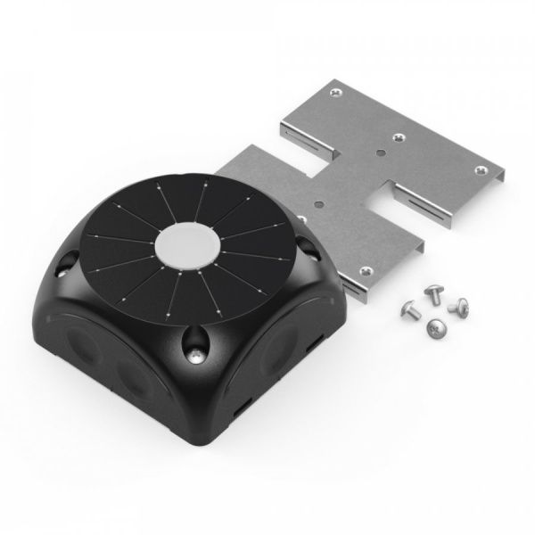 Коробка распределительная 60-0505-9005-П для видеокамер двухкомпонентная с мембранами чёрная 100х100х50 с пластиной монтажной