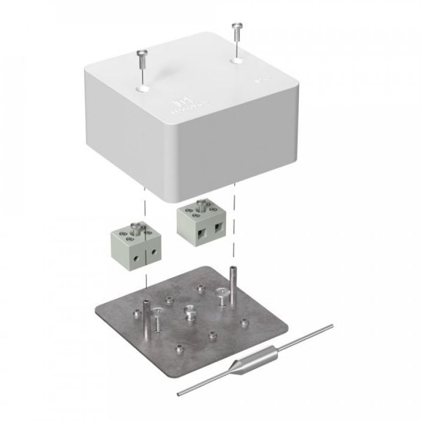 Коробка огнестойкая для кабель-канала 40-0460-FR6.0-4-П Е15-Е60 (латунь) с термопредохранителем RAL9003 85х85х45 (44 шт/кор)