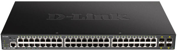 D-Link PROJ Управляемый L2 PoE-коммутатор, 48x1000Base-T PoE, 4x10GBase-X SFP+, PoE-бюджет 370 Вт, CLI, консольный порт RJ-45