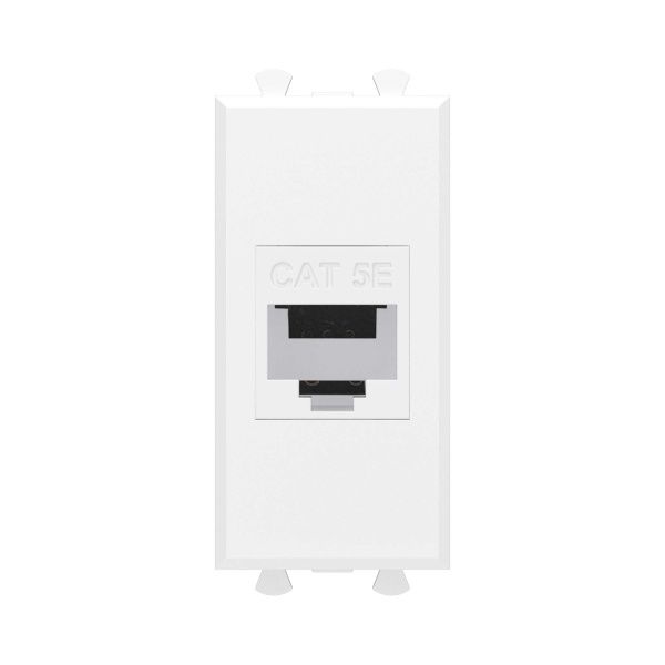 Компьютерная розетка RJ-45 без шторки модульная, кат.5е, Avanti, белое облако, 1 модуль