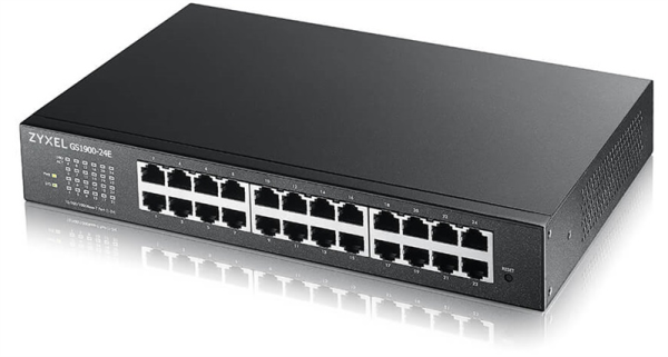 Smart L2 коммутатор Zyxel GS1900-24E, rack 19", 24xGE, настольный, бесшумный