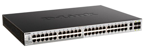 D-Link PROJ Управляемый L3 стекируемый коммутатор, 48x1000Base-T, 2x10GBase-T, 4x10GBase-X SFP+, защита от статического электричества до 6 кВ, CLI, порт управления 1000Base-T, консольный порт RJ-45, 1