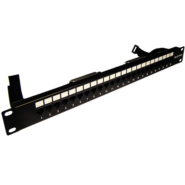 Патч-панель TELCO, 19", 1U, 24 порта RJ-45, контакты 12, 36