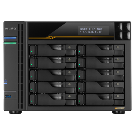 ASUSTOR AS6810T 10-Bay NAS/AMD Ryzen V3C14 2,3GHz/16GB DDR5, noHDD(HDD,SSD)/2x5,2х10,Gbe(LAN)/3xUSB3.2,Type-C; 90IX01T0-BW3S00