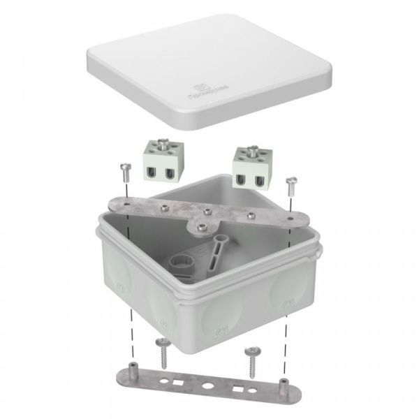 Коробка огнестойкая для о/п двухкомпонентная 60-0210-FR2.5-4 Е15-Е120 RAL7035 80х80х40