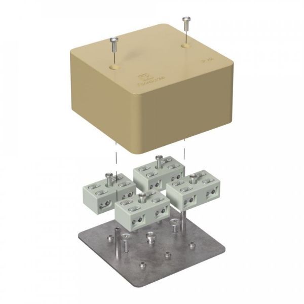 Коробка огнестойкая разветвительная для кабель-канала 40-0460-FR6.0-4-8-Р Е15-Е60 RAL1001 85х85х45 (44 шт/кор)