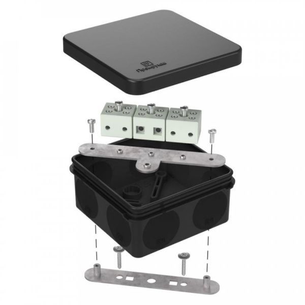 Коробка огнестойкая для о/п двухкомпонентная 60-0210-FR6.0-6 Е15-Е120 RAL9005 80х80х40 (44 шт/кор)