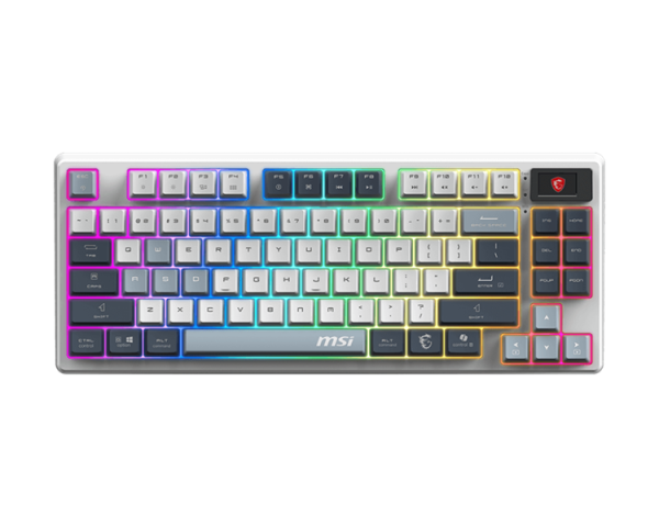 Keyboard MSI FORGE GK600 TKL, Wireless, Mechanical Linear Switches, RGB LED, 4000mA/h, Sky