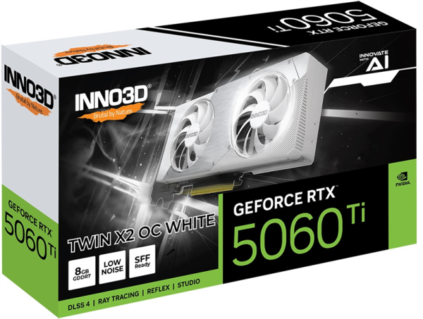 INNO3D RTX 5060 Ti Twin X2 OC WHITE//RTX5060Ti, HDMI, DP*3, 8G,D7