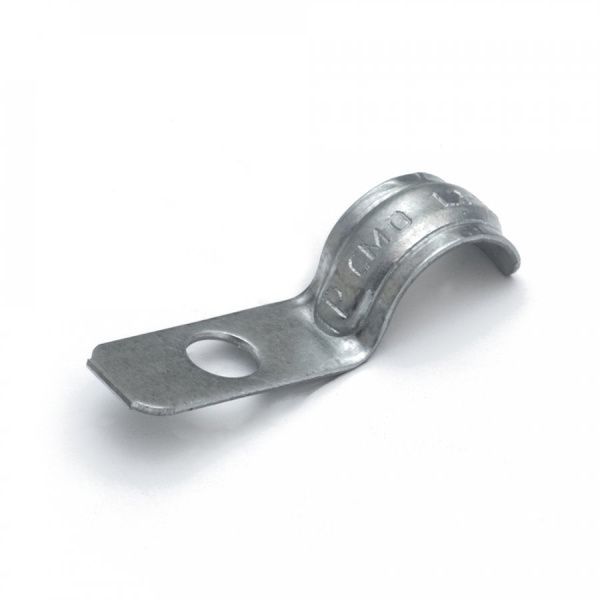 Скоба металлическая однолапковая усиленная противопожарная СМОУ d12-13 мм отв. d 6,5 мм (100шт/2400шт уп/кор)