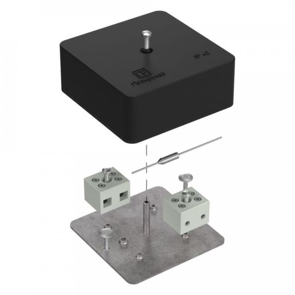 Коробка огнестойкая для кабель-канала 40-0450-FR6.0-4-П Е15-Е120 с термопредохранителем RAL9005 75х75х30 (87 шт/кор)