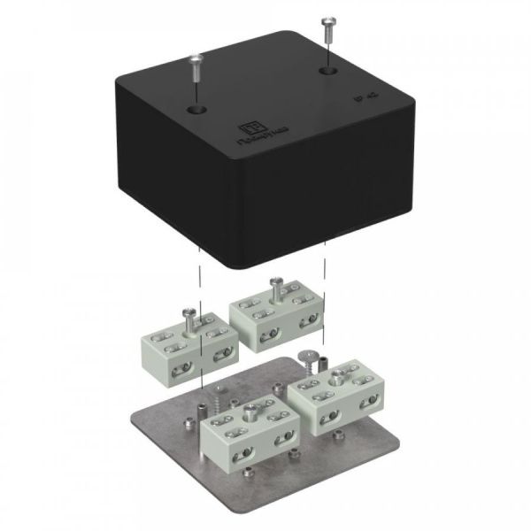 Коробка огнестойкая разветвительная для кабель-канала 40-0460-FR6.0-4-8-Р Е15-Е60 RAL9005 85х85х45 (44 шт/кор)