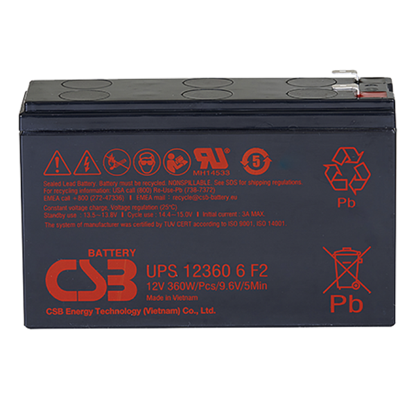 CSB Аккумуляторная батарея для ИБП 12360 6 (12V/7.5Ah)