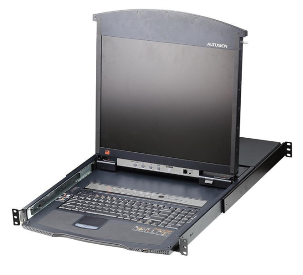 ATEN 16P CAT-5 HIGH DENSITY DUAL RAIL LCD KVM.