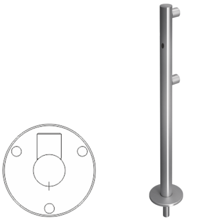 Стойка ограждения односторонняя с отверстием под фиксатор (прямо)