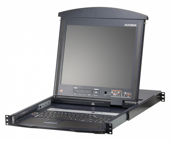 ATEN 8P CAT-5 HIGH DENSITY DUAL RAIL LCD KVM*KL1508AN-AXA-RG
