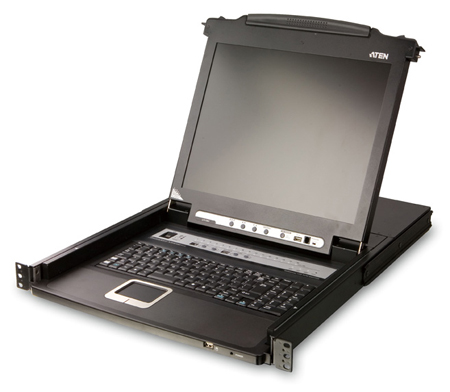 ATEN 17" 8-Port PS/2-USB VGA Single Rail LCD KVM Switch