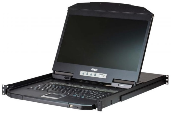 ATEN 18.5" 8-Port PS/2-USB VGA Single Rail WideScreen LCD KVM Switch