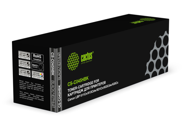 Cactus CS-C045HBK 045 H BK черный (2800стр.) для Canon LBP 611Cn/613Cdw/631Cn/633Cdw/635Cx