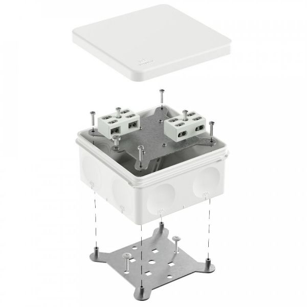 Коробка огнестойкая разветвительная для о/п двухкомпонентная 60-0300-FR6.0-4-4-Р Е15-Е60 RAL9003 100х100х50 (14 шт/уп)