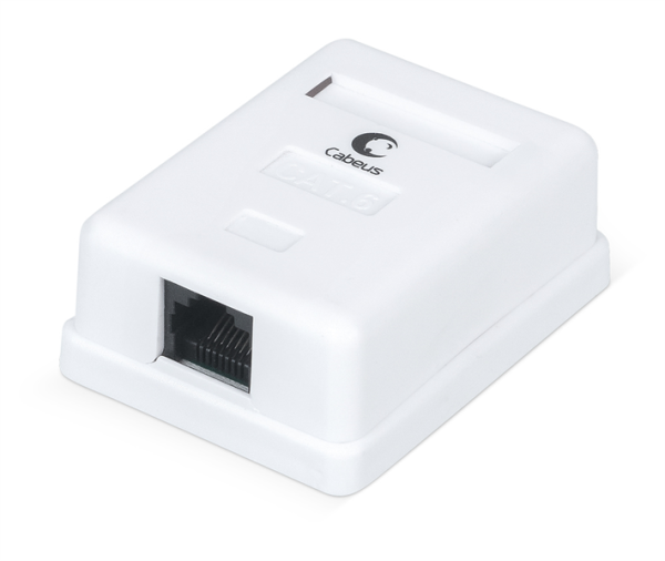 Cabeus WS-8P8C-Cat.6-1 Розетка компьютерная RJ-45(8P8C), категория 6, одинарная, внешняя, Dual IDC